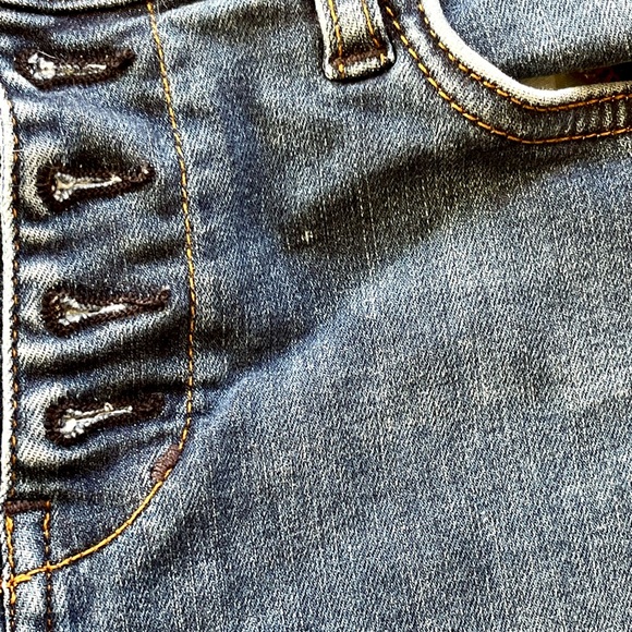 26 Button Fly Skinny Raw Hem Jeans Free People - Picture 5 of 7